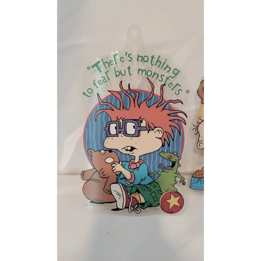 Vintage 1997 Rugrats Window Decorations Lot of 4 Tommy Angelica Chuckie Spike